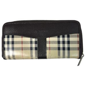 Burberry Burberrys Vintage Full Zip Zipper Nova Check Wallet - FLAWS READ